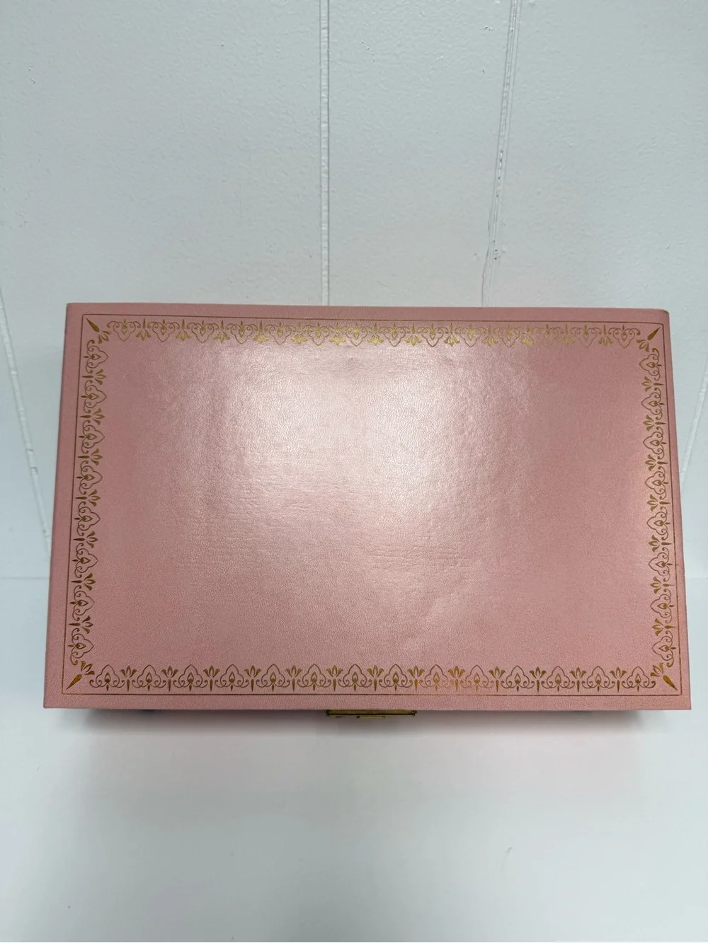 Vintage MCM Mid-Century Jewelry Box Organizer Large Pink w/ Pink Velvet Interior